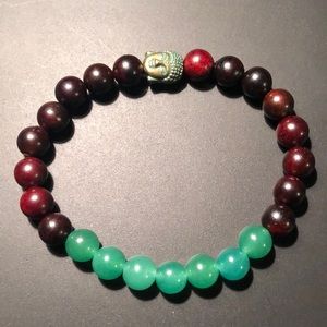 Green Aventurine x Wood Bracelet